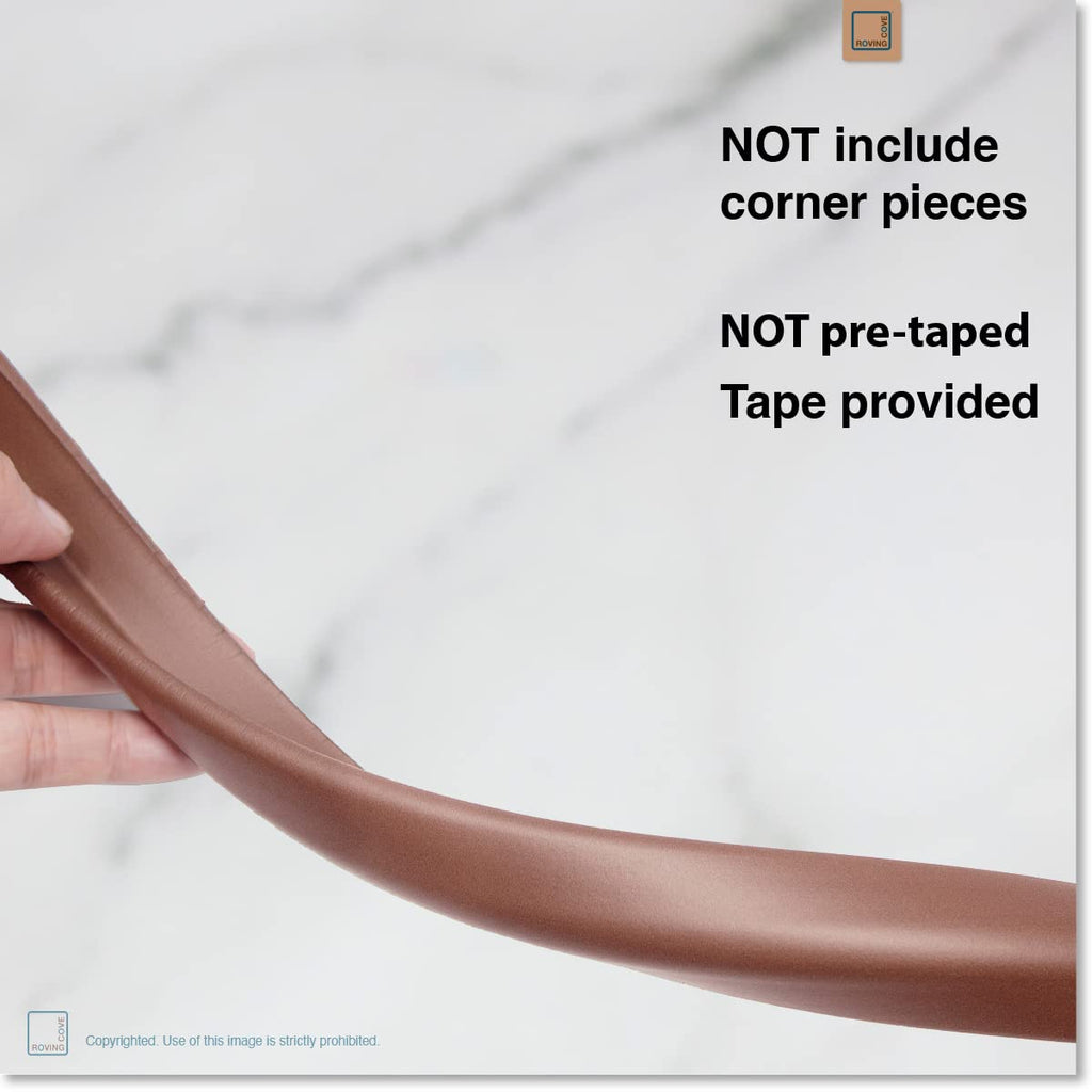 Roving Cove Slim-Fit Edge Protector for Baby Proofing (9ft Small Edge Only), Soft Rubber Foam, Furniture Edge Bumper Guard, Desk Edge Cushion, 3M Adhesive, Coffee Brown