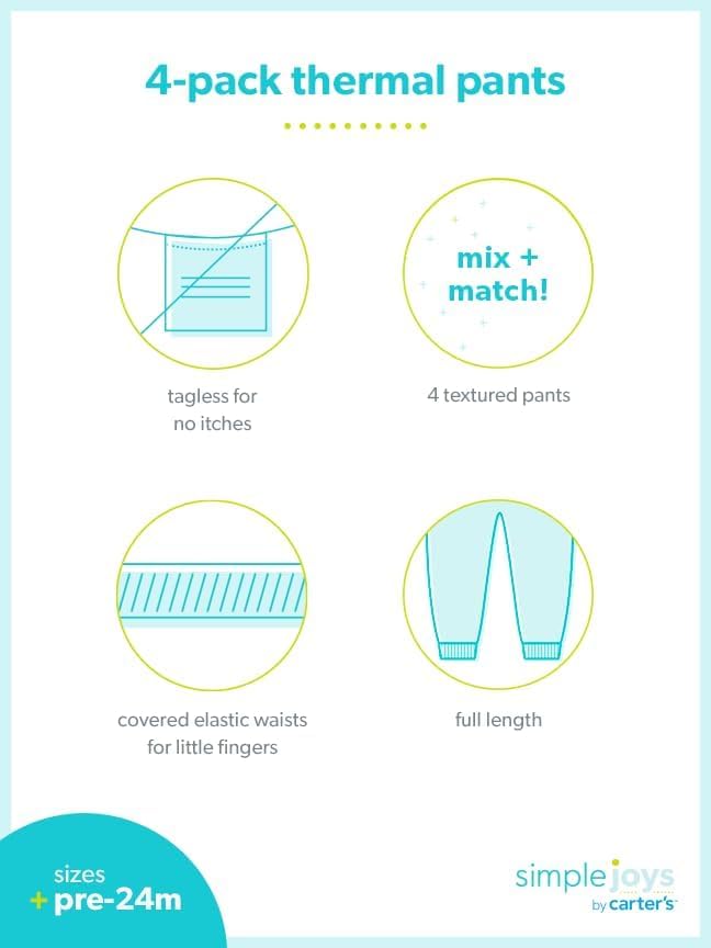 Simple Joys by Carter's Unisex Babies' Pant, Pack of 4