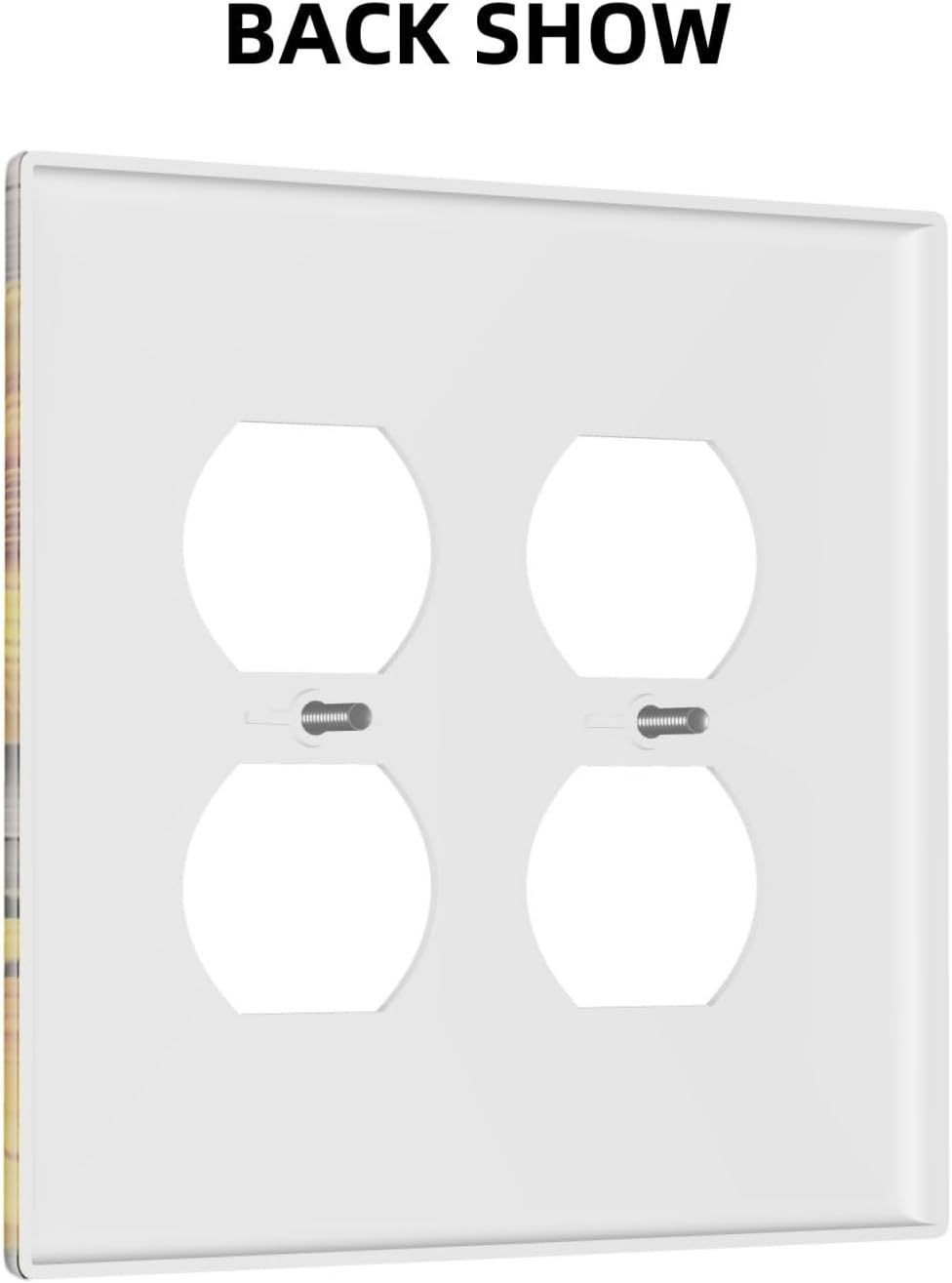 Sunflower Rustic Brown Gray Wood Outlet Covers 2 Gang Double Duplex Decorative Light Switch Covers Electrical Wallplates Socket Faceplate for Farmhouse Home Decor