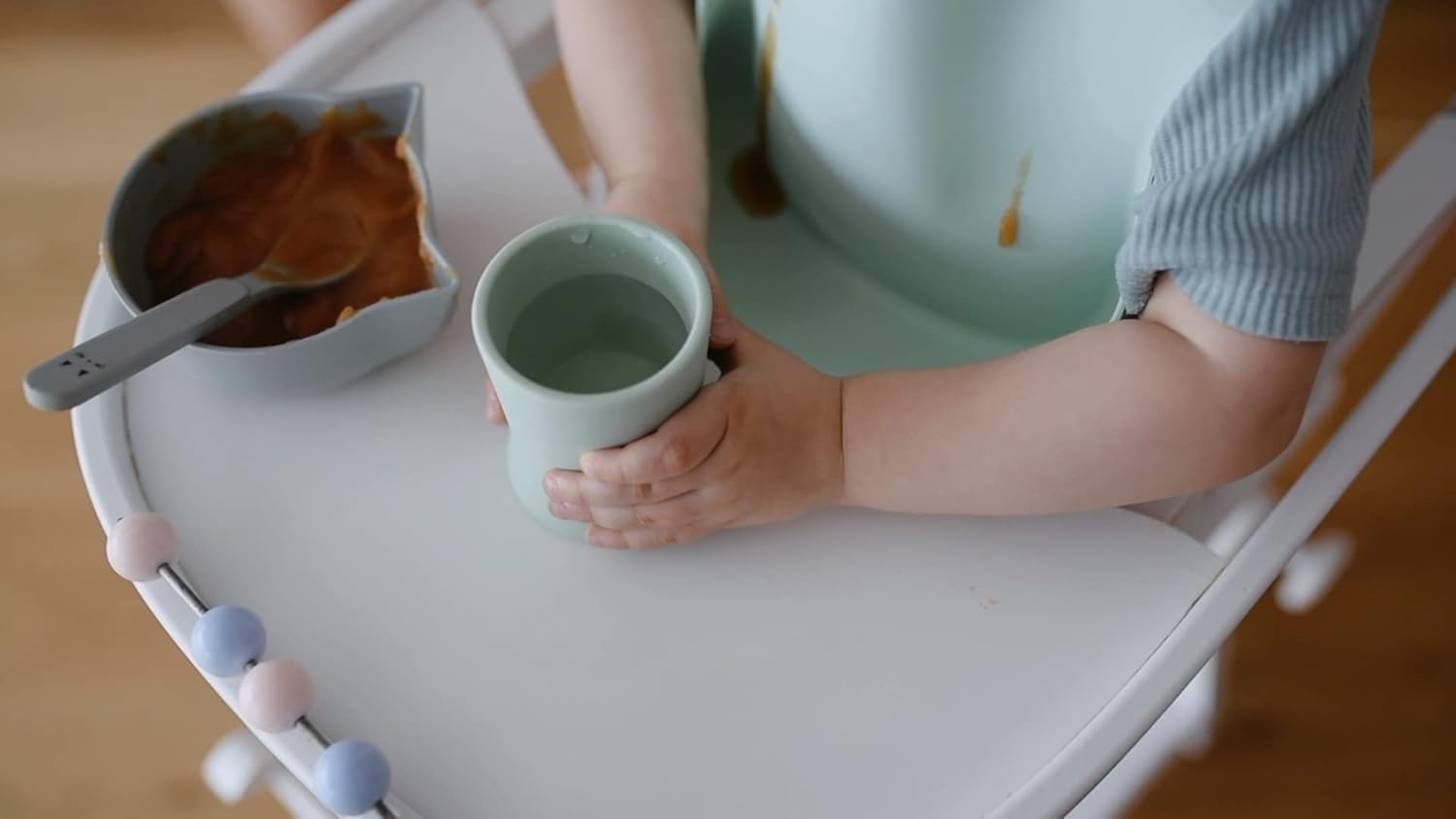 otterlove Silicone Baby & Toddler Training Cup - Pediatric OT Approved - 100% Platinum Pure LFGB Silicone - Unbreakable - Plastic Free - Tiny Cup Perfect for Baby Led Weaning (2 Pack - Sage + Sand)