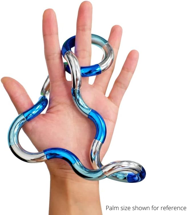 Tangle Palm Metallic 2-Pack Aqua Blue and Plum Purple - Big Tangle for Hands - Desk Toy for Adults Boys Girls