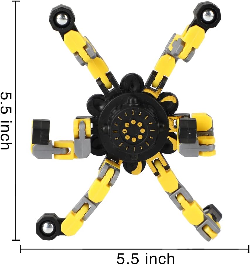 16 Pack Fidget Spinners Deformable Stress Relief Sensory Toy Robot Spinner DIY Mechanical Spiral Twister Creative Chain Gyro Toy for Goodie Bag Stuffers Party Favors Gift Prizes Novely Anxiety Toys
