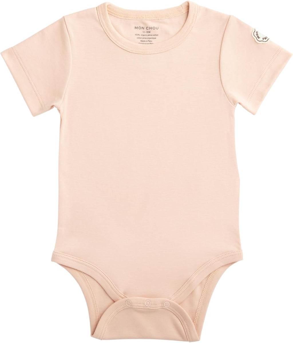 MON CHOU Premium Short Sleeve Bodysuit - Luxuriously Soft, 100% Pima Cotton Baby Bodysuit - Organic Cotton Baby Clothes