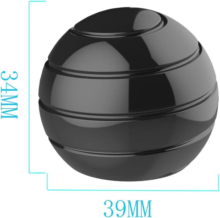 Kinetic Desk Toys, 1.54'' Spinning Full Body Optical Illusion Fidget Spinner, Office Fidget Toys Set for Anxiety ADHD, Party Favor Toys for Birthday Christmas Day (39MM, Black)