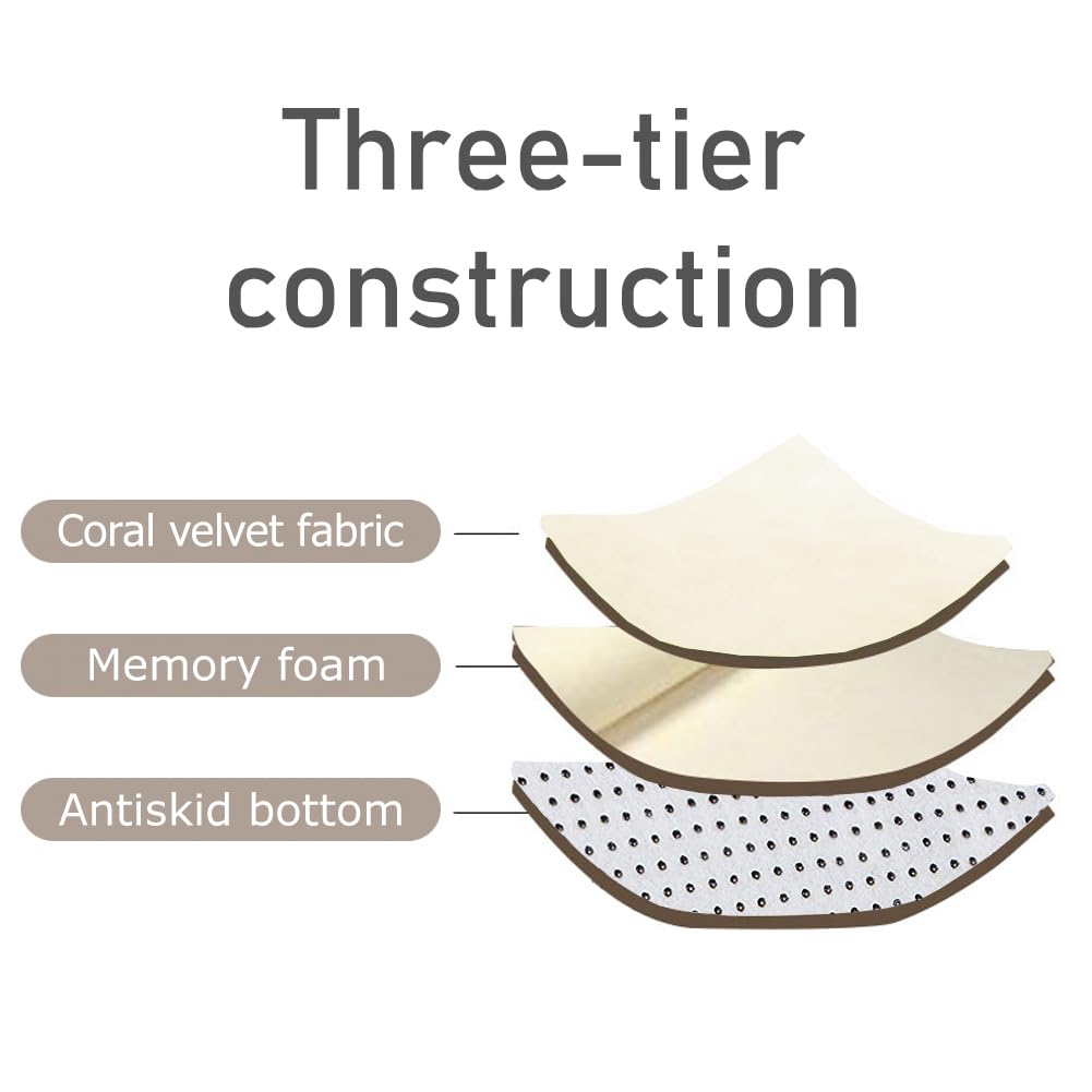 Loartee Coral Velvet Crawling Rugs (4'11"x4'11", Beige) for Toddler Children Play Area Rugs Yoga Mat Exercise Pads Carpet