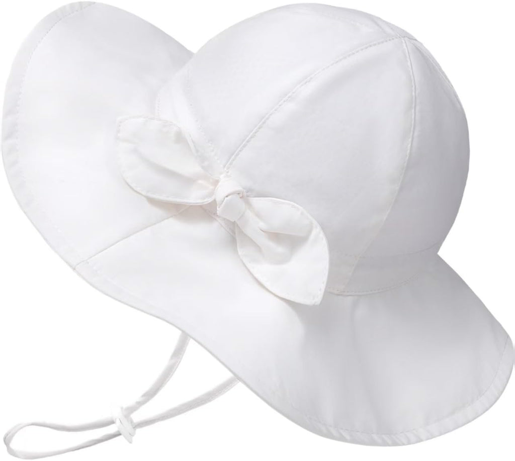 Baby Sun Hat Toddler Girl Beach Hat Adjustable Outdoor Summer Hat UPF 50+ Sun Protection Wide Brim Infant Kids