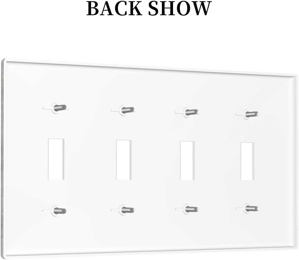 Light Switch Covers Farmhouse Rustic Grey Barn Door Wood Quad Toggle Electrical Faceplate 4 Gang Wall Plate Decorative Switch Plates for Bedroom Cabin Decor