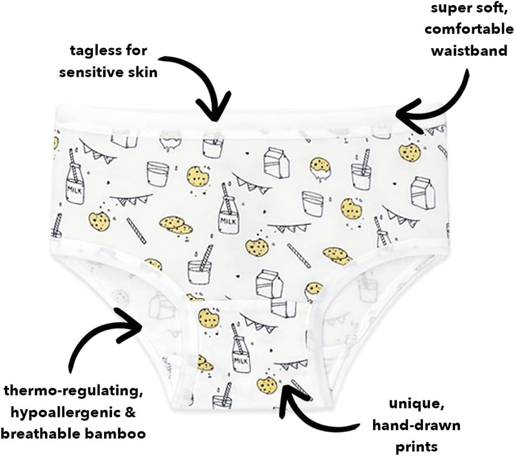 Bellabu Bear Girl's Rayon from Bamboo Underwear 7-Pack