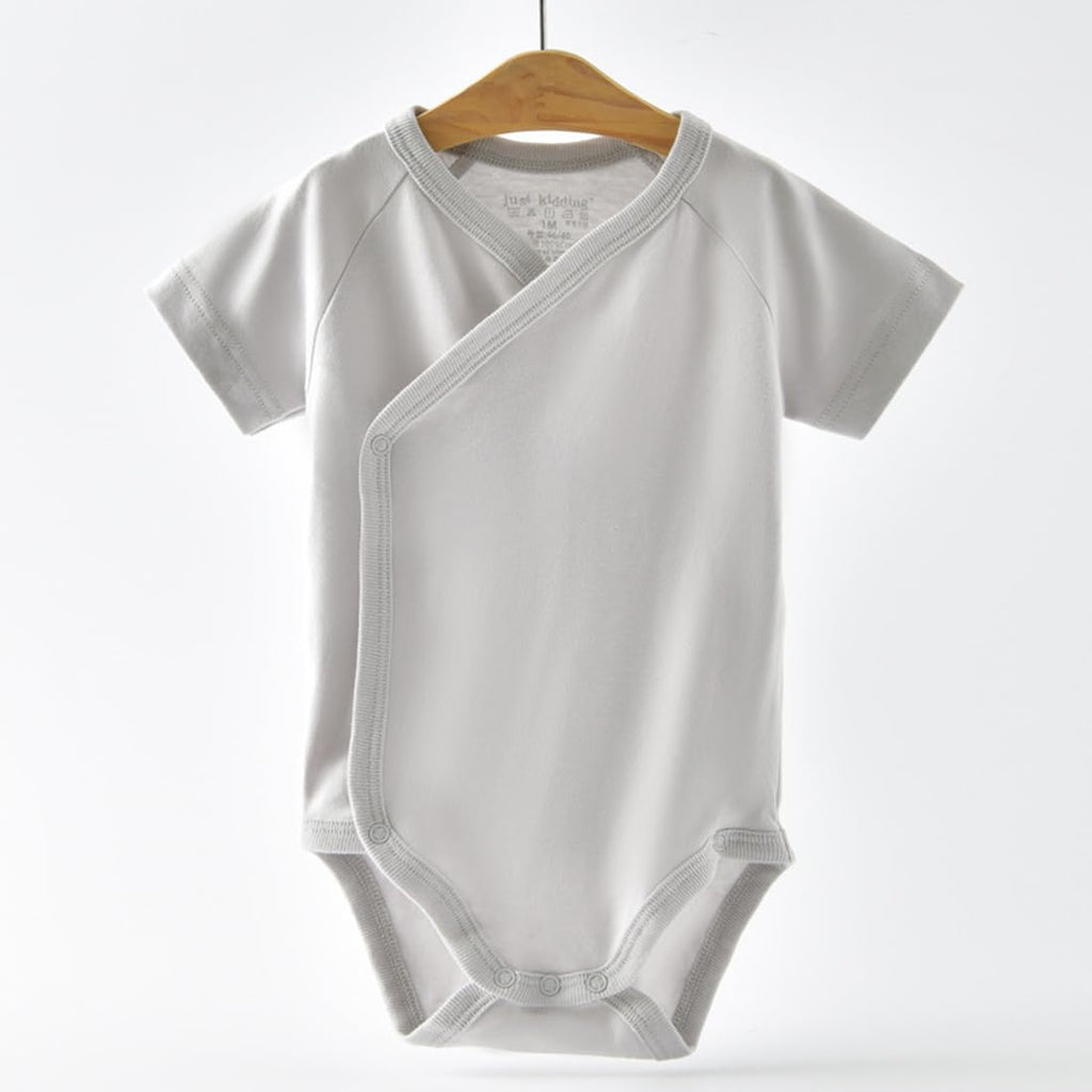 Baby Boys Girls Short Sleeves Kimono Clothes Cotton Baby Side-Snap Bodysuit Pack of Baby Layette Set