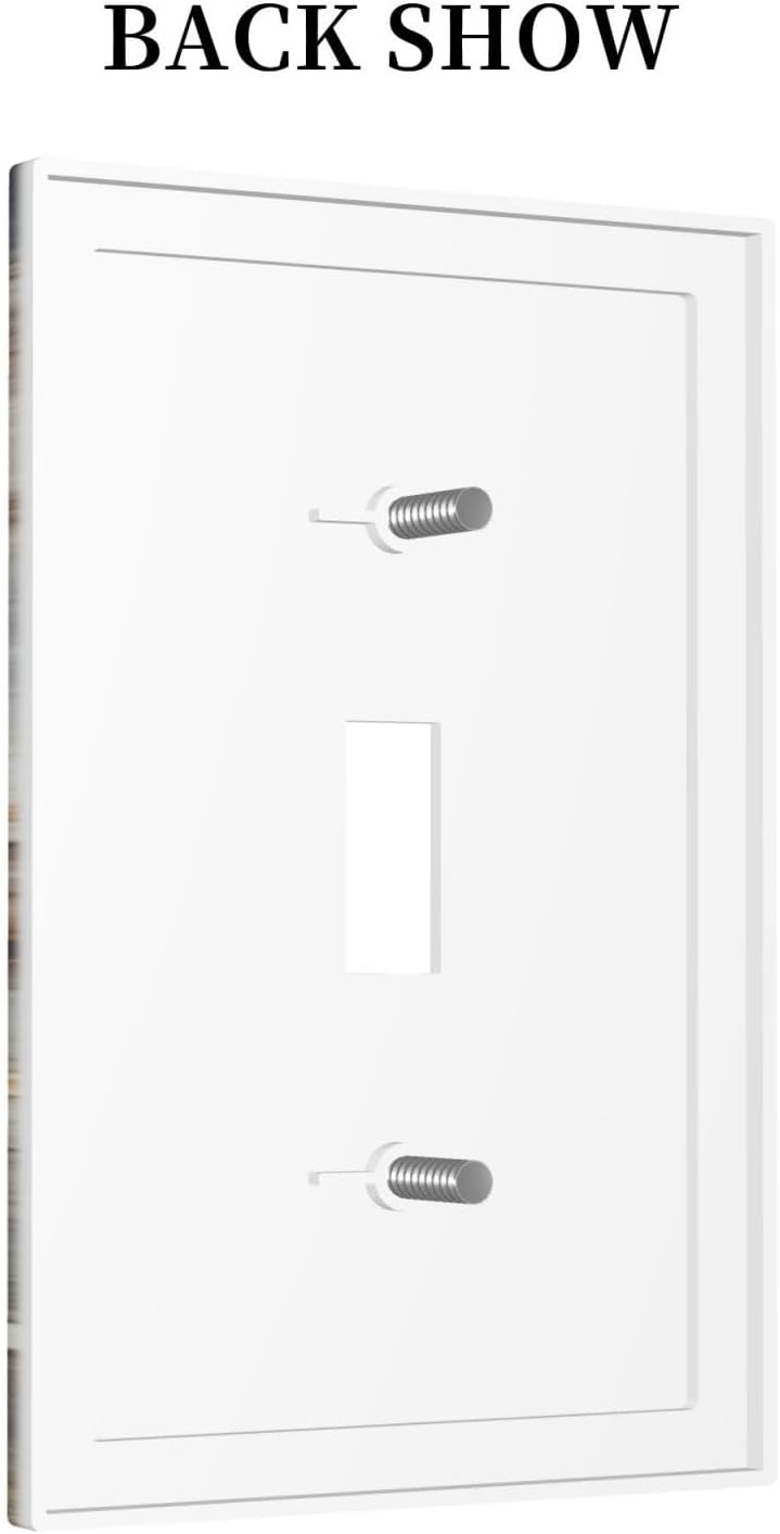 Brown Marble Granite Golden Lines Print Decorative Light Switch Cover 1 Gang Single Toggle Device Electrical Faceplate Switchplates Decorator Outlet Wall Plate for Bathroom Kitchen Decor