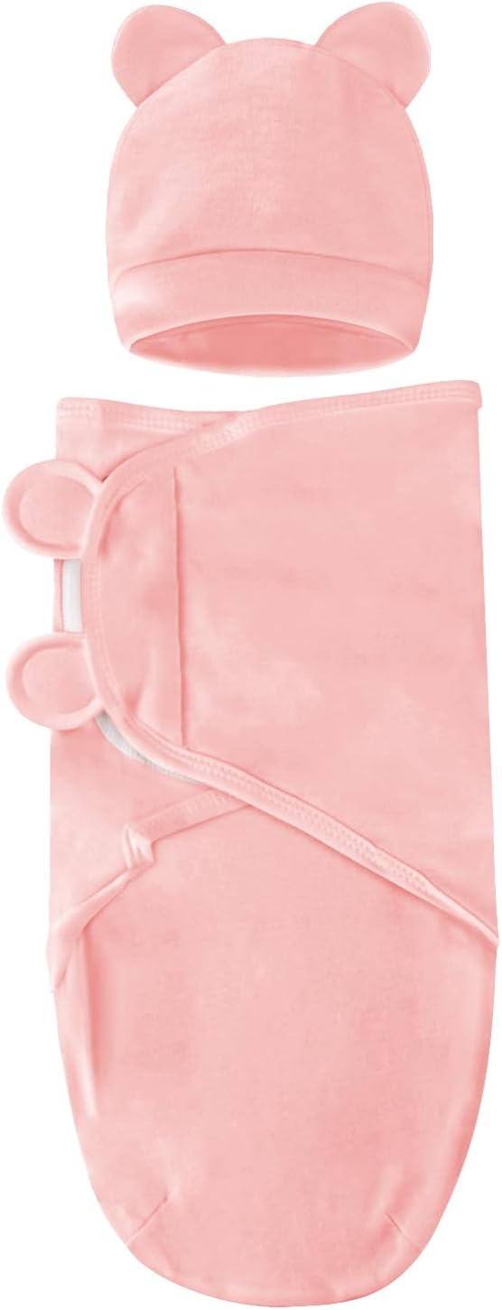 Baby Swaddle Sleep Sacks with Hats for 0-3 Months Baby Swaddle Blanket Wrap Newborn Swaddles Sack for Baby Boy Girl