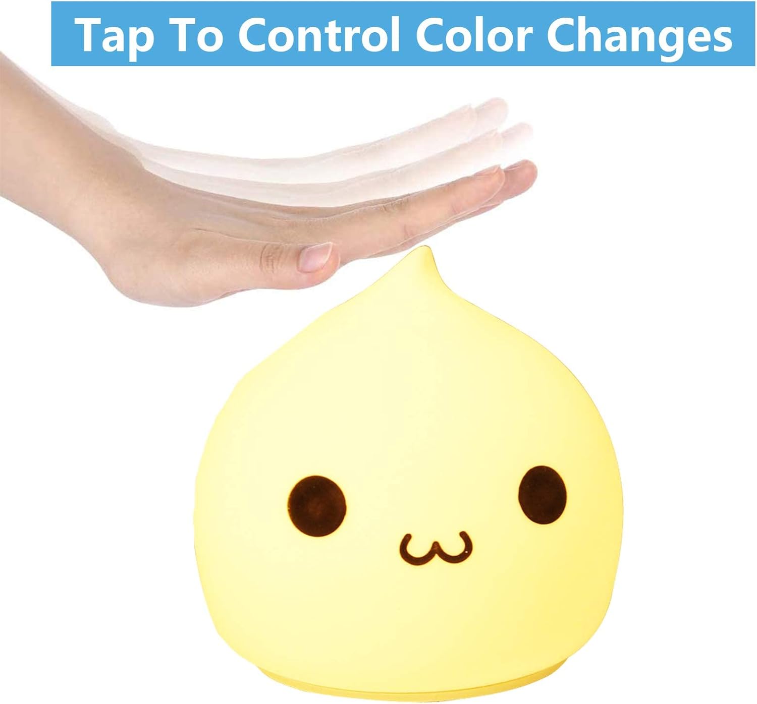 ZKLiLi Night Light for Kids, Cute Lamp Dumpling Light Birthday Gifts for Girls Boys, Kawaii Nightlight Silicone Portable Nursery Battery Powered Animal Night Lights for Baby Toddler Teen Bedrooms