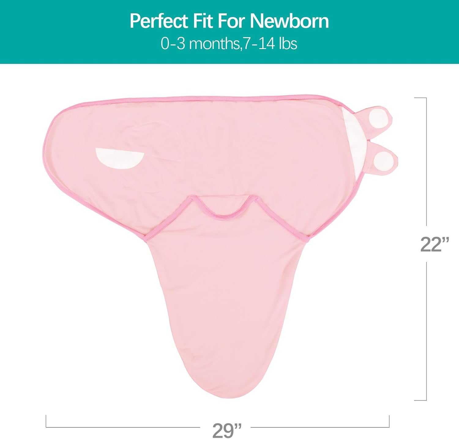 Biloban Baby Swaddles 0-3 Months for Girls, Cotton Swaddle Blanket, Newborn Essentials, Pink & White, 2 Pack