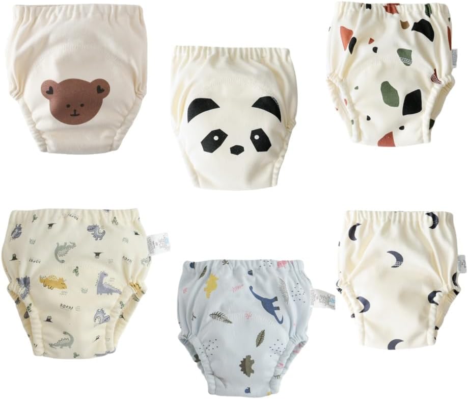 Baby Training Underpants,Soft Cotton Absorbent Potty Training Underwear For Baby Boys And Girls 6 Pack