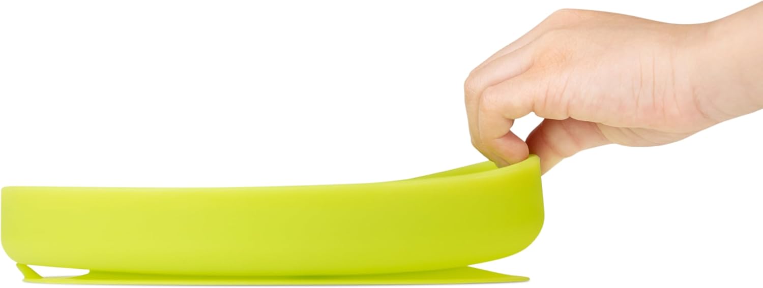 Olababy 100% Silicone Suction Plate | Toddler Plates with Suction | Divided Plates for Kids | Self Feeding Baby Essentials | Baby Registry Must Haves | Microwave Dinner Plates (Blueberry)
