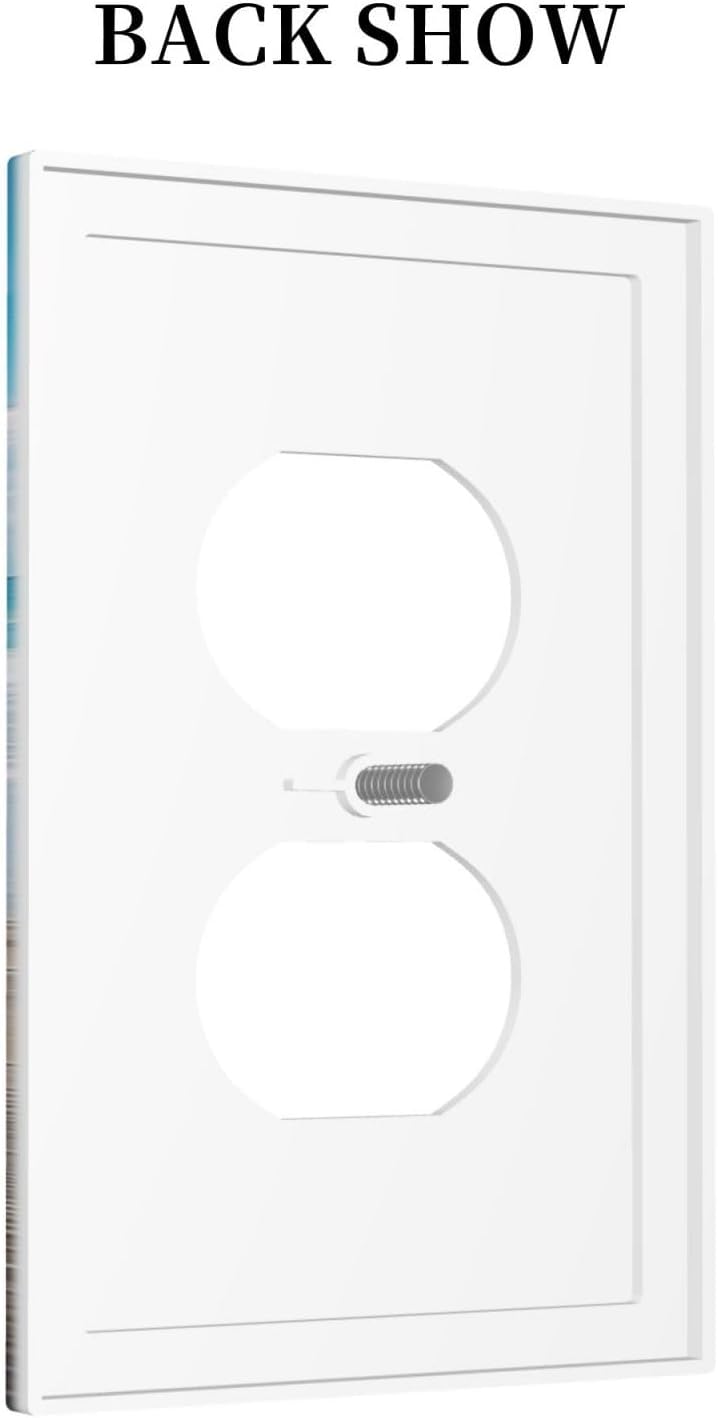 Outlet Covers Beach Waves Brown Wood Starfish Shells 1 Gang Duplex Light Switch Cover Decorative Switch Plates Electrical Receptacle Faceplate Wall Plate For Bathroom Living Room