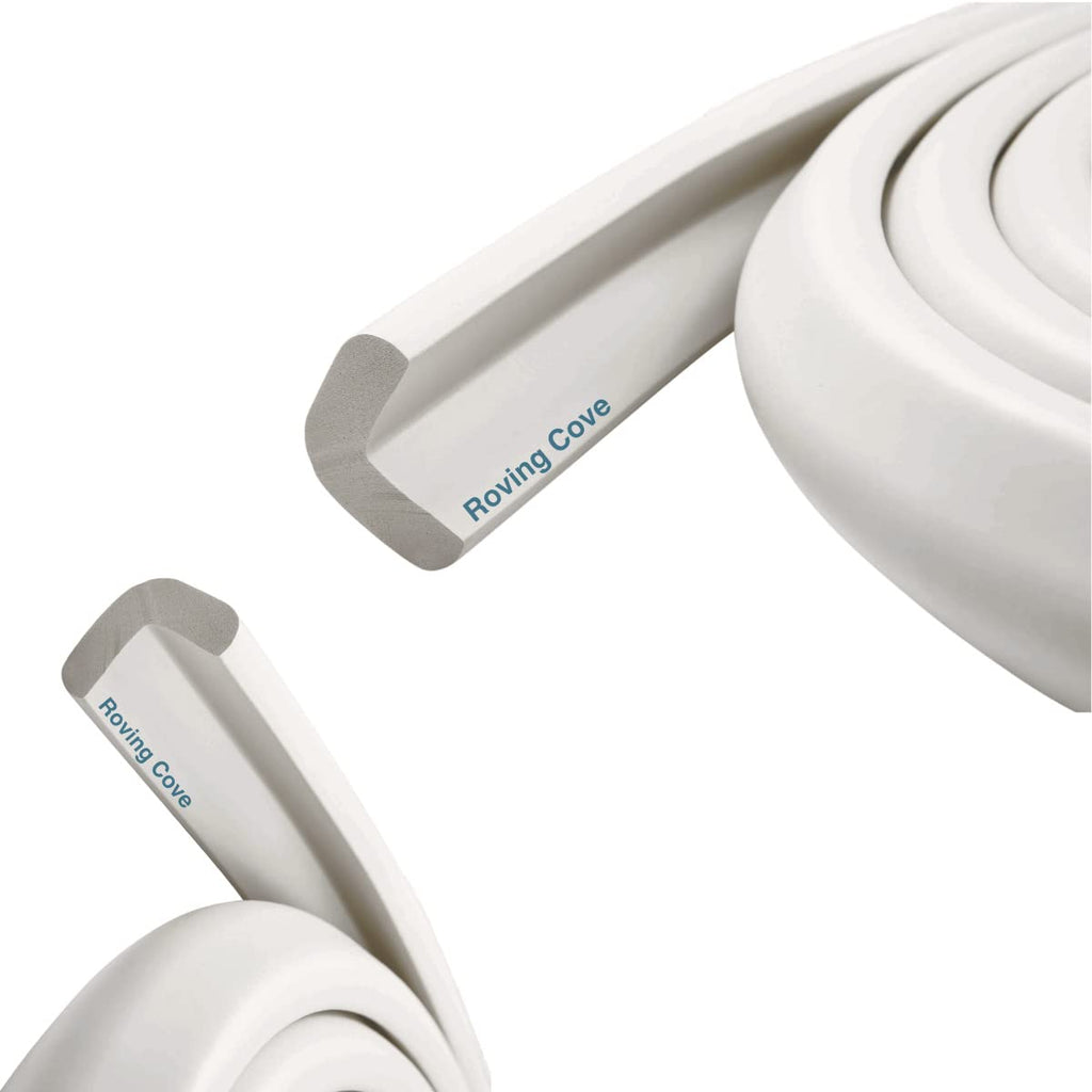 Roving Cove HeftyFit Edge Protector for Baby Proofing (9ft Large Edge Only), Heavy-Duty Soft Furniture Edge Bumper Guards, Desk Edge Cushion, Wall Corner Covers, 3M Adhesive, Oyster White (Off White)