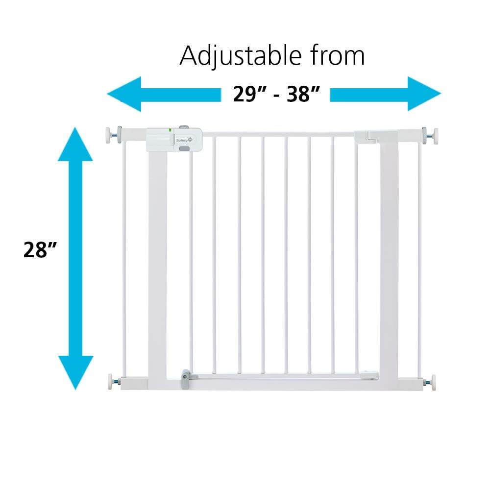 Safety 1st Easy Install Walk Thru Baby Gate for Doorways, Gate With Door, Dog Gates, Fits 29"-38", Easy Install 28" Tall, White