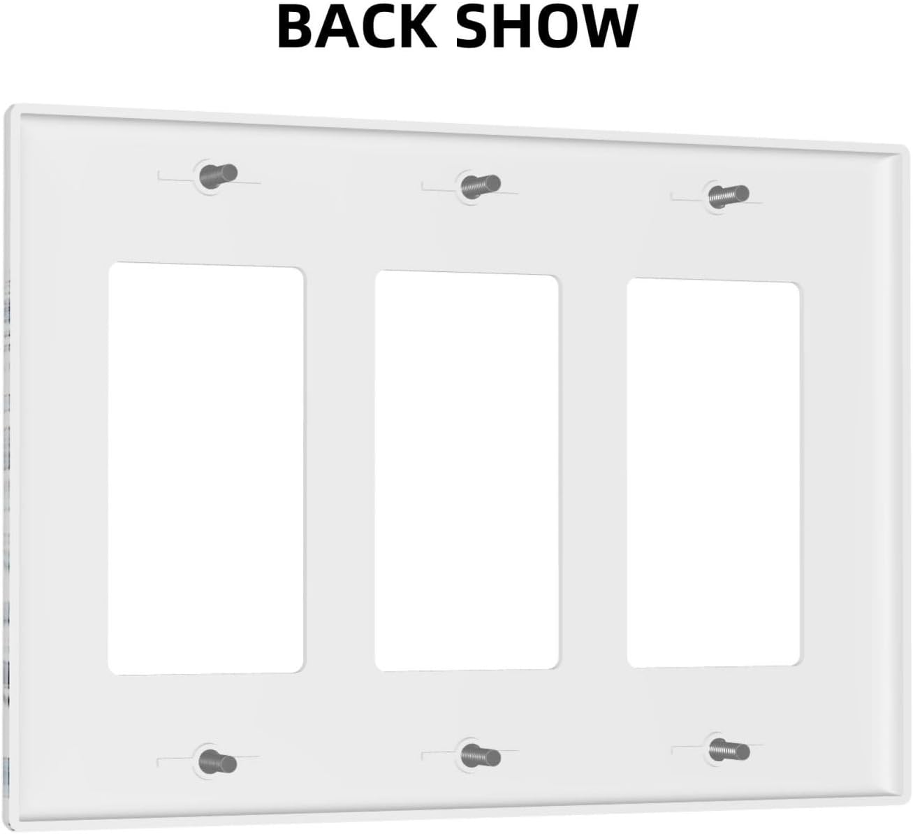 Light Switch Covers Light Blue Watercolor Leaves Plant With Floral 3 Gang Rocker Electrical GFCI Decorative Triple Outlet Wall Plate Cover Switchplate for Bedroom Bathroom Decor