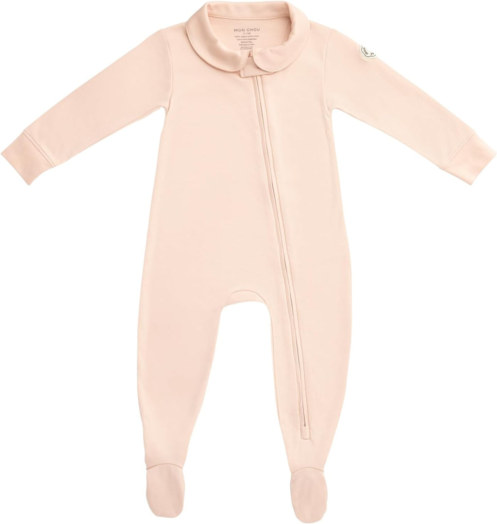 MON CHOU Organic Cotton Baby Pajamas - Ultra Soft Baby Footie Pajamas - 100% Pima Cotton PJ’s - Luxury Newborn Sleepers