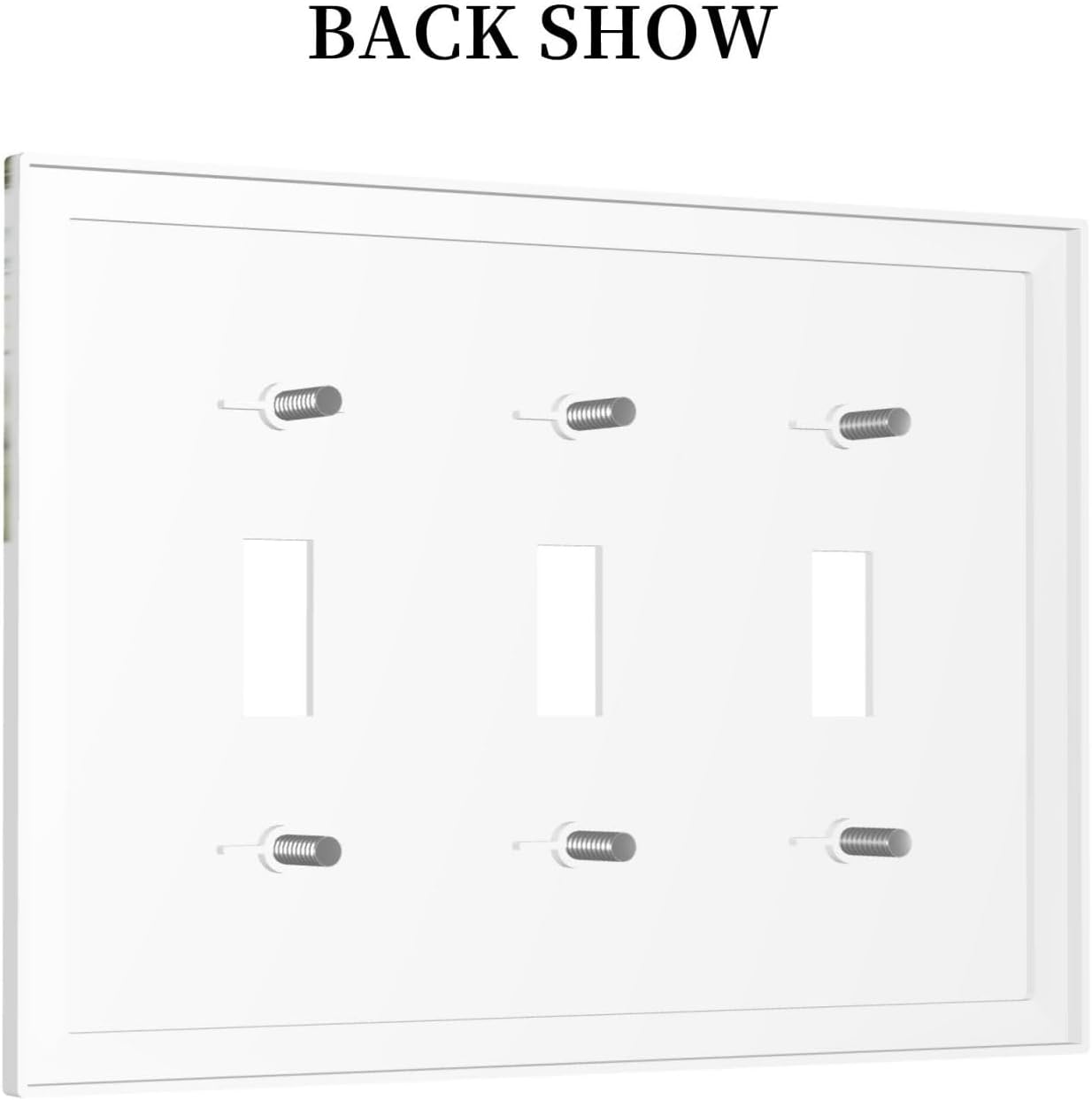 Decorative Switch Plates Boho Farmhouse Flower Leaf Sage Green 3 Gang Wall Plate Triple Toggle Light Switch Cover Faceplate Electrical Wall Panels for Bedroom Cabin Decor