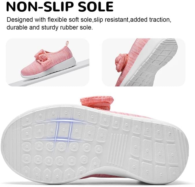 nerteo Toddler Girl Shoes Lightweight Slip On Sneakers for Kids