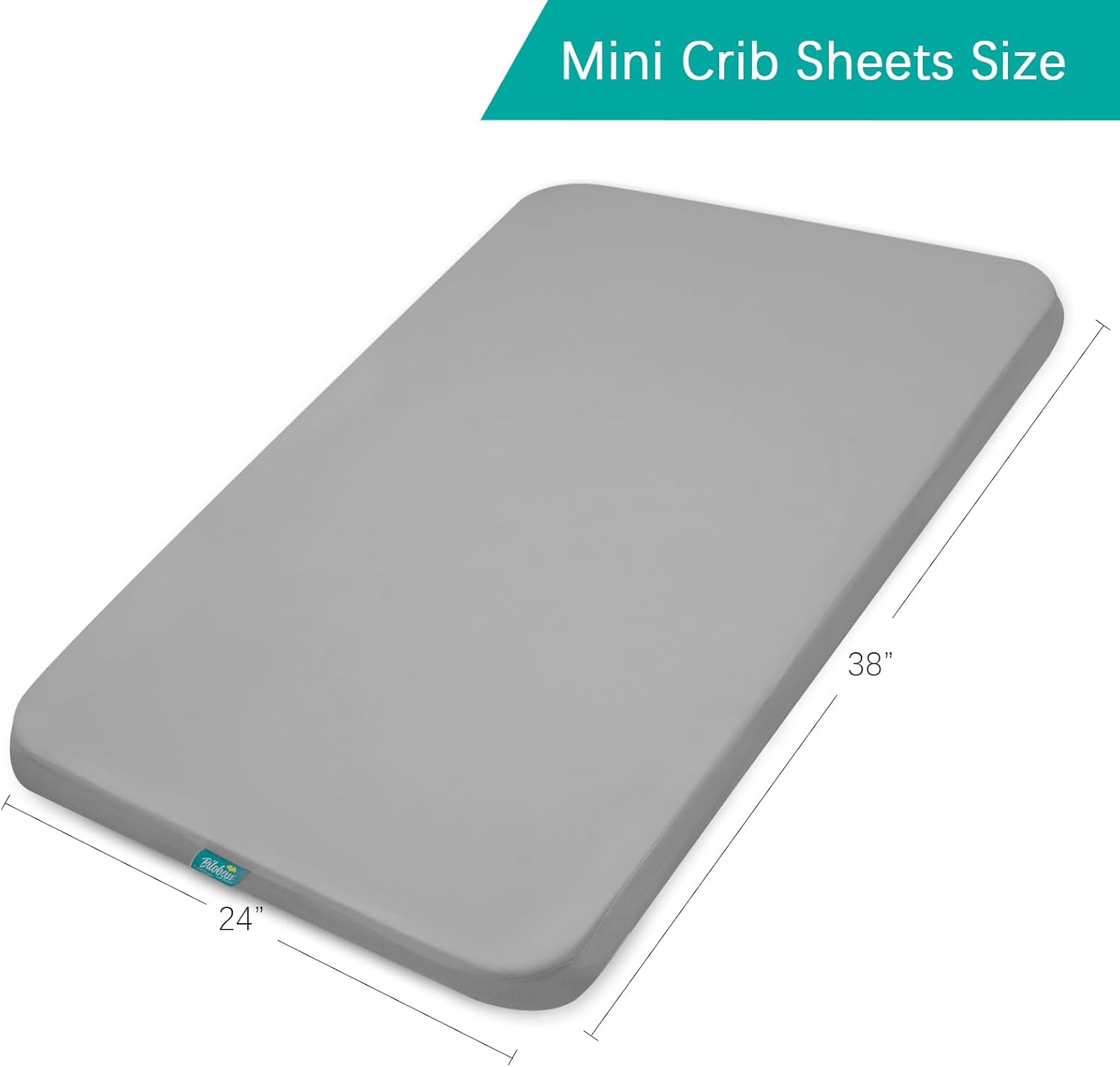 Biloban Mini Crib Sheets Fitted Waterproof 38'' x 24'', 2 Pack Mattress Protector Cover Fits for Dream on Me/Newton Mini Crib Mattress, Portable Sheet for Boys & Girl