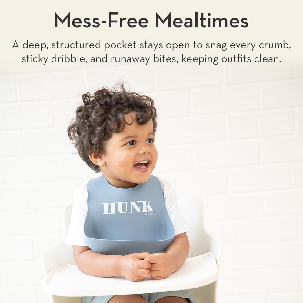 Baby Bib for Eating by Bella Tunno, Waterproof Silicone Bib with Large Food Catcher, Adjustable Fit for Babies 4-12 months & Toddlers 1-3 Years, Boys & Girls, Little Miss Fabulous
