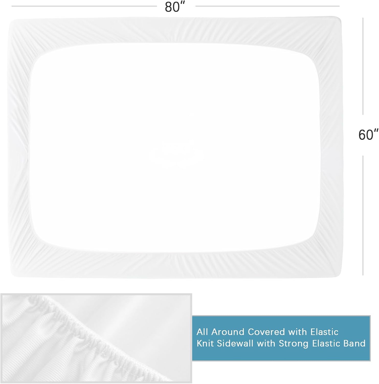 2 Pack Queen Mattress Protector Waterproof, Noiseless & Soft Coverage Queen Size Mattress Cover Fitted Sheets with Deep Pocket up to 14", Super Breathable & Easy Wash Mattress Protector