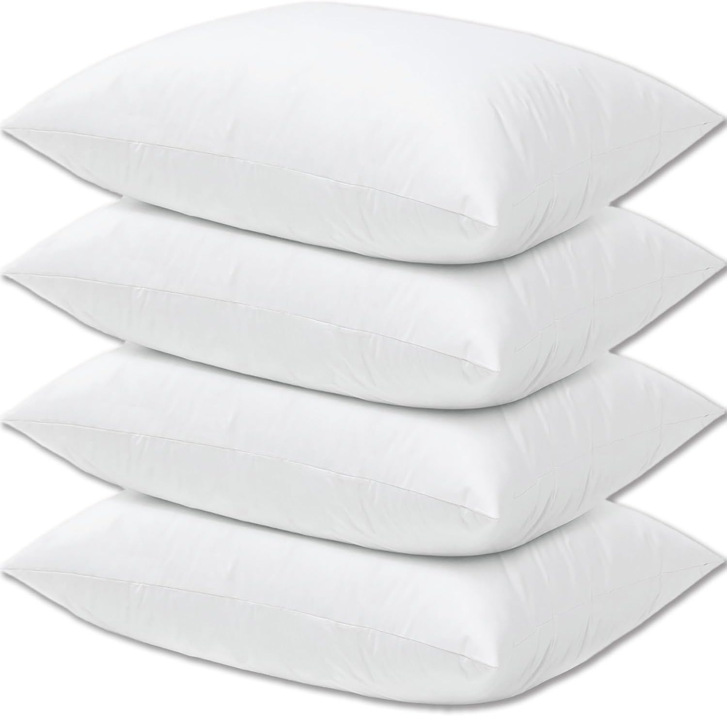 Hotel Collection Bed Pillows Queen Size Set of 4 Back Sleeper Pillow for Adults Stomach Kids Side Sleeping Medium Soft Plush Fluffy White 20x30 inches
