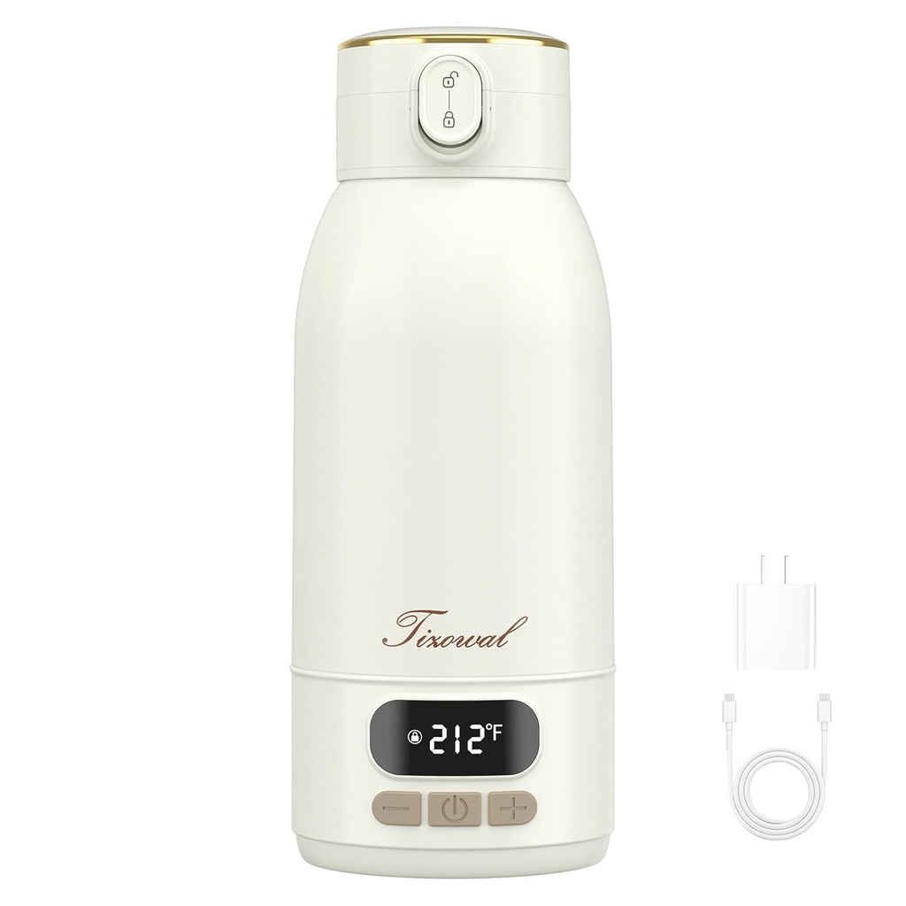 Portable Bottle Warmer for Travel Portable Milk Warmer for Baby Travel,Multi-Speed Keep Warm Function, 95-212℉ 17oz Capacity,66W Battery,24hrs Keep Warm,Best Choice for Travel Bottle Warmer on The Go