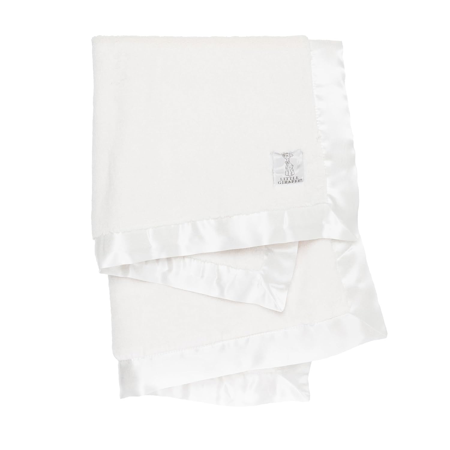 Little Giraffe Baby Blanket - Luxe Soft Blanket with Satin Trim - Baby Stroller Blanket - Newborn Baby Essentials & Baby Gifts - 29x35" - Cream