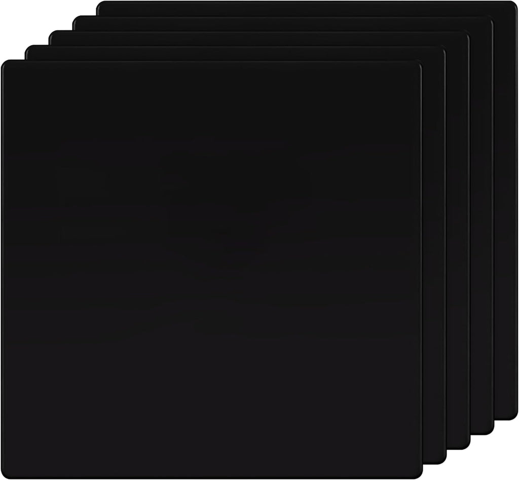 TG Screwless Double Blank Wall Plate, Child Safe Blank Device Outlet Cover, Mid-Size 2-Gang 4.88" H x 4.92" L, Polycarbonate Thermoplastic, UL Listed, SP-MB2-BK5P, Black (5 Pack)