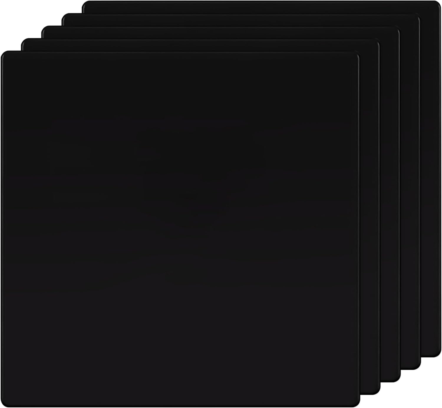 TG Screwless Double Blank Wall Plate, Child Safe Blank Device Outlet Cover, Mid-Size 2-Gang 4.88" H x 4.92" L, Polycarbonate Thermoplastic, UL Listed, SP-MB2-BK5P, Black (5 Pack)