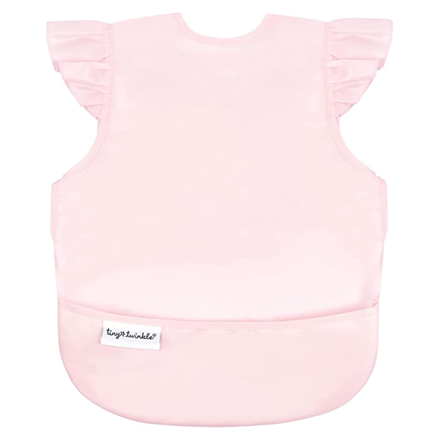 Tiny Twinkle Mess Proof Baby Bib - Waterproof & Lightweight Baby-Led Weaning Apron | 100% Recycled Polyester, Easy Clean & Machine Washable (Rose, Small 6-24 Months)