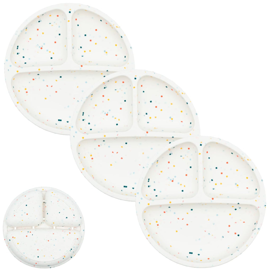 WeeSprout Silicone Divided Plates (No Lids), 100% Food Grade Silicone Divided Plates for Toddlers & Kids, Dishwasher & Microwave Safe