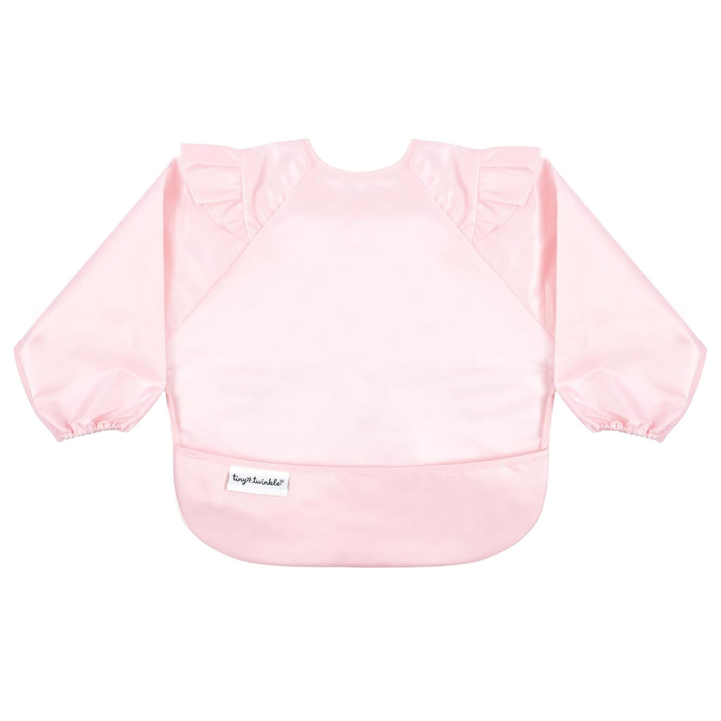 Tiny Twinkle Mess Proof Baby Bib,Waterproof Smock Baby Bib for Eating,Machine Washable Long Sleeve Bib,Baby Led Weaning,Toddler Bib,BLW Supplies(Rose, Large 2-4 Years)