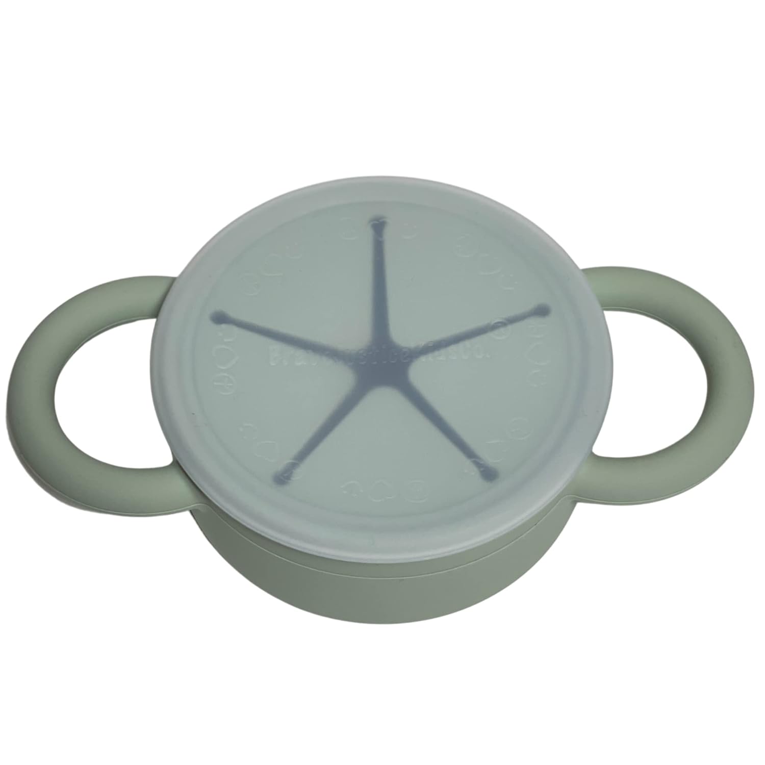 BraveJusticeKidsCo. | Snack Attack II Snack Cup | Collapsible Silicone Snack Container | Toddler and Baby Snack Catcher Lid (Desert Sage)