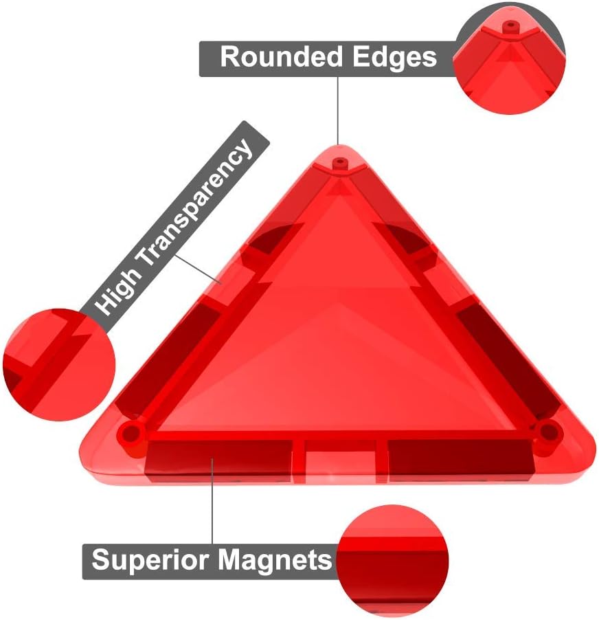 Desire Deluxe Magnetic Tiles Blocks Building Set for Kids – Learning Educational Toys for Boys Girls for Age 3-8 Year-Old – Birthday Present Gift (57PC)