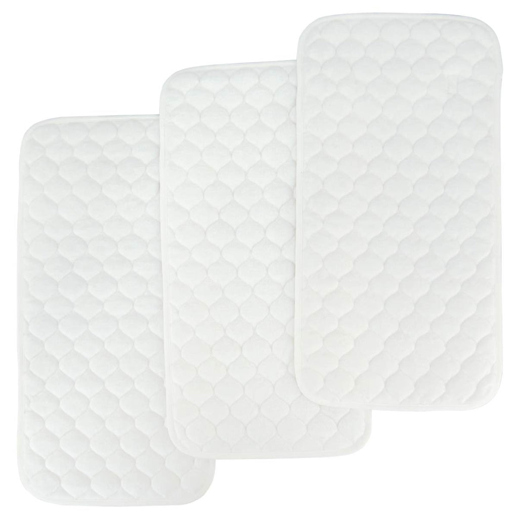 BlueSnail Quilted Thicker Waterproof Changing Pad Liners,3 Count(Snow White 13” x 27”)