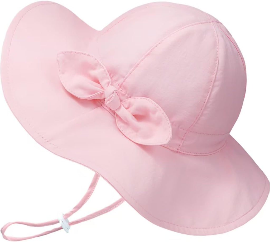 Baby Sun Hat Toddler Girl Beach Hat Adjustable Outdoor Summer Hat UPF 50+ Sun Protection Wide Brim Infant Kids