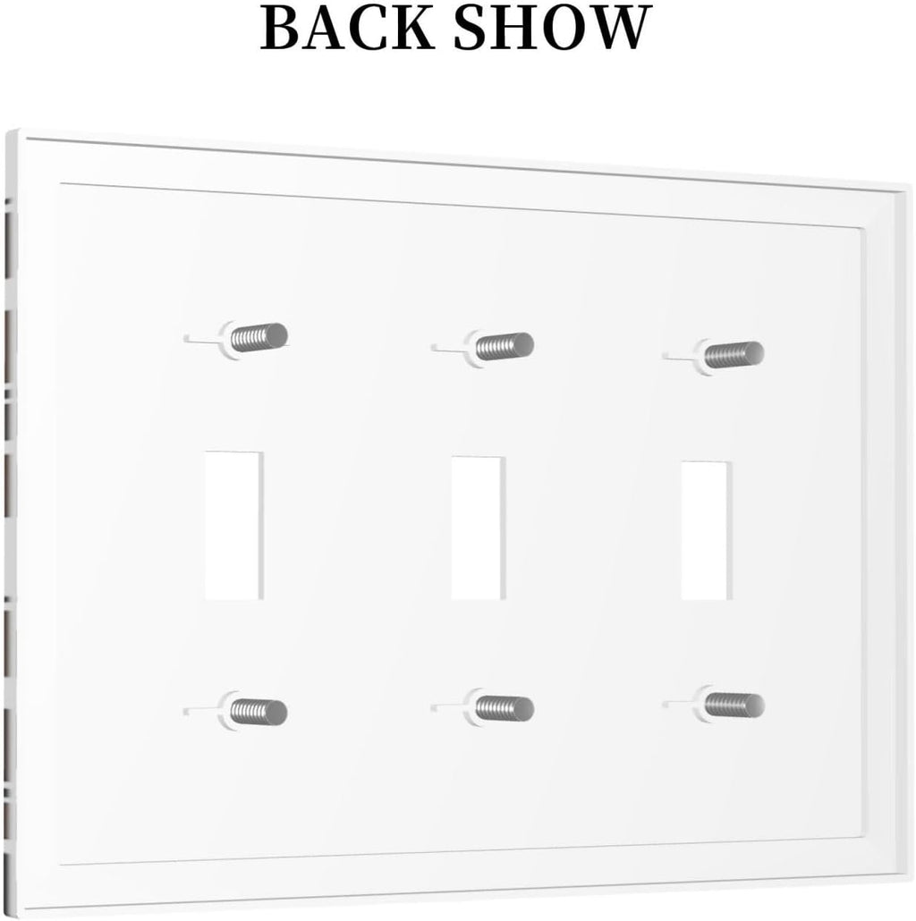 Decorative Switch Plates Rustic Cowhide Highland Cow Milk Cow 3 Gang Wall Plate Triple Toggle Light Switch Cover Faceplate Electrical Wall Panels For Farmhouse Home Decor