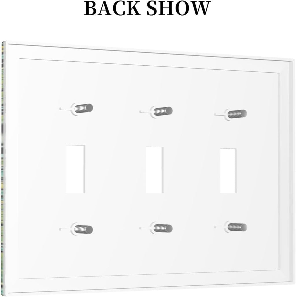 Decorative Switch Plates William Morris Vintage Floral Yellow Flowers Green Leaf 3 Gang Wall Plate Triple Toggle Light Switch Cover Faceplate Electrical Wall Panels for Bedroom living Room