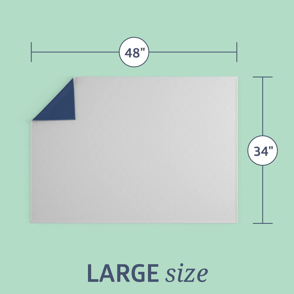 Medline Sofnit 300, Pack of 4 Large Washable Blue Underpads, 34”x 48” for use as reusable pet pads, reusable bed pads, great for dogs, cats and bunnies