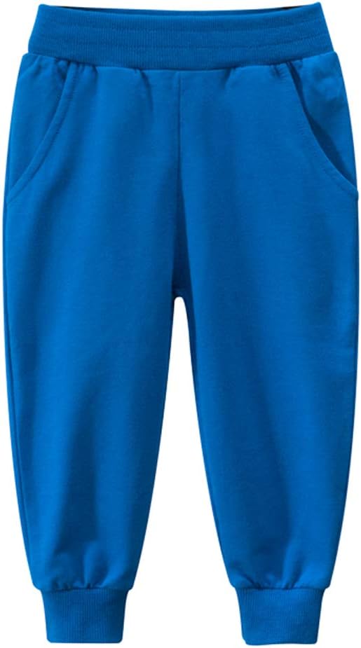 HUAER& Baby Boy's Jogger Pants Dinosaur Car Drawstring Elastic Sweatpants