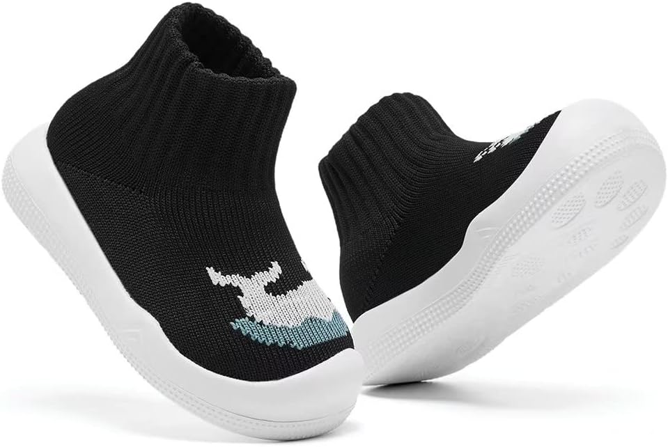 Eashi Baby Boy Girl Non-Skid Indoor Infant Walking Shoes Breathable Warm Elastic Sock Shoes with Memory Sole Protect Toes Outdoor Sneakers