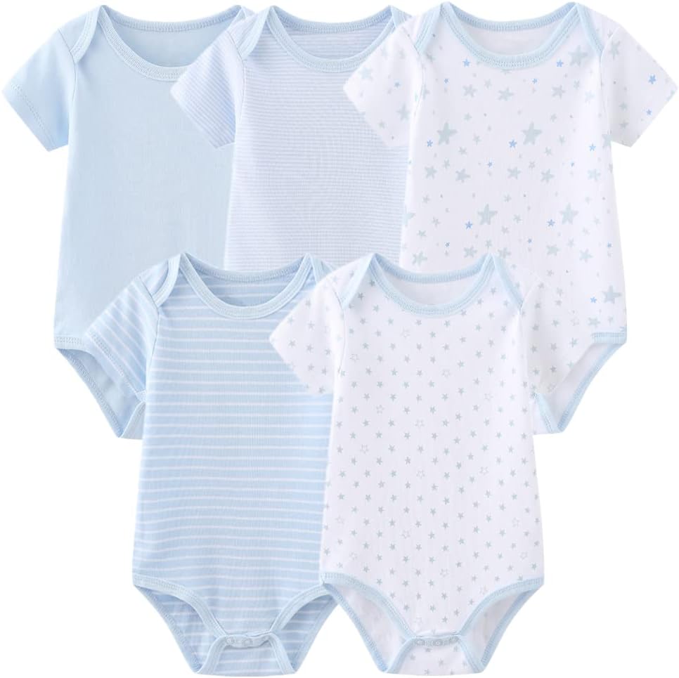 Baby Bodysuit Short Sleeve one-Piece Newborn Baby Clothes for Baby Boy and Girls