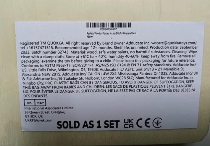 QUOKKA Realistic Wooden Puzzles for Toddlers 1-3 Year Old - 5,9 x5,9 Inches Kids Puzzles Ages 2-4 - Safari Montessori Toddler Toys - Motor Skills Games Gifts for Boys and Girls