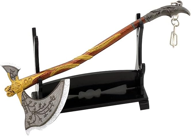 God of War Ragnarök Kratos Action Figures Game Toys Collection Keychain Desk Decoration Backpack Pendant Gift (Kratos Leviathan Axe Upgraded)