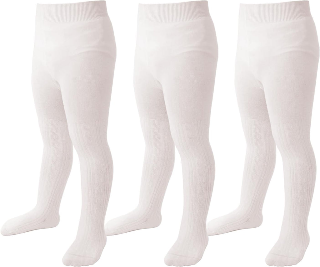 Marchare Baby Girls Tights Thick Solid Cable Knit Leggings Winter Warm Stockings For Toddler Girls 1/2/3/4/5 Pack